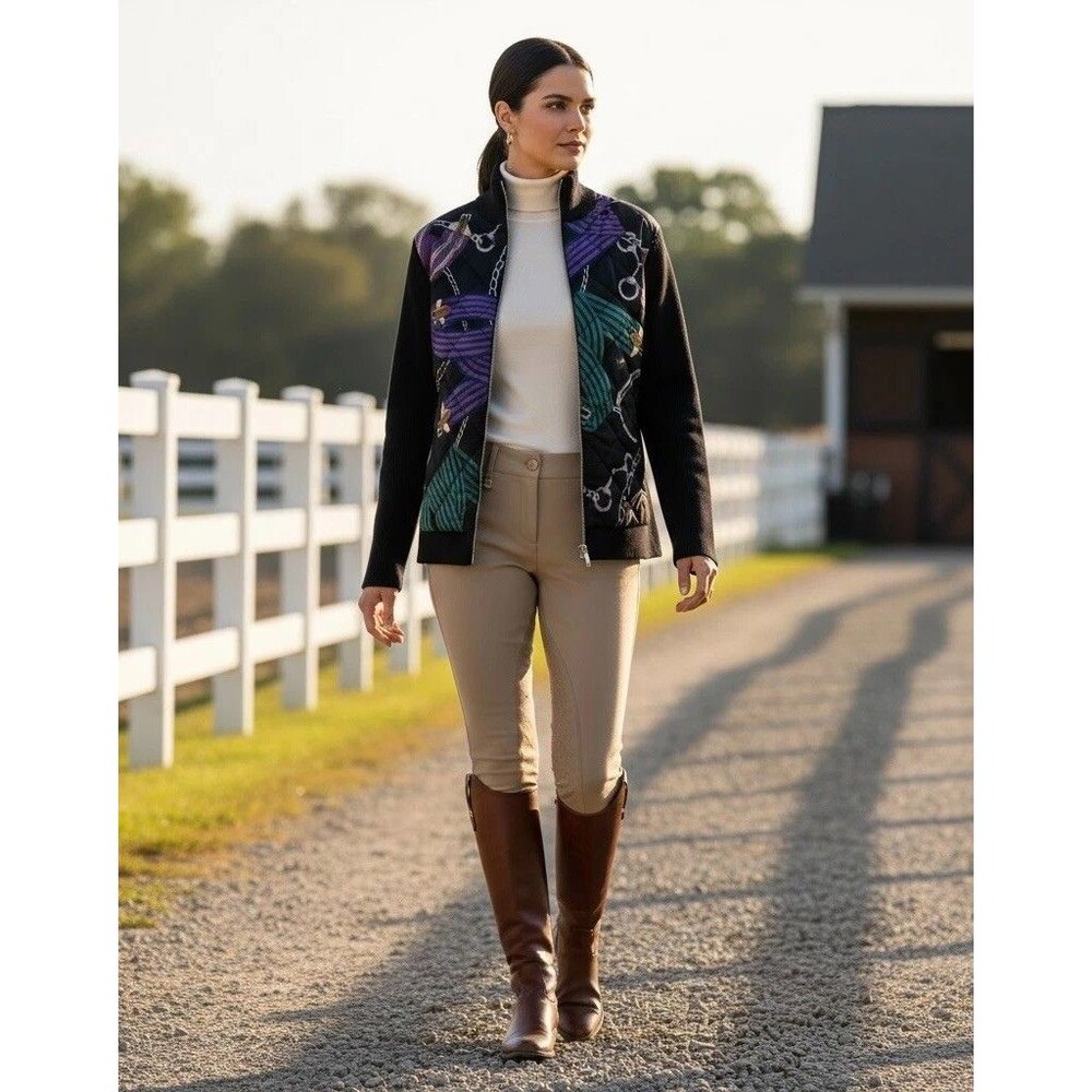 Lauren Ralph Lauren Quilted Jacket Women S Horsebit Equestrian Knit